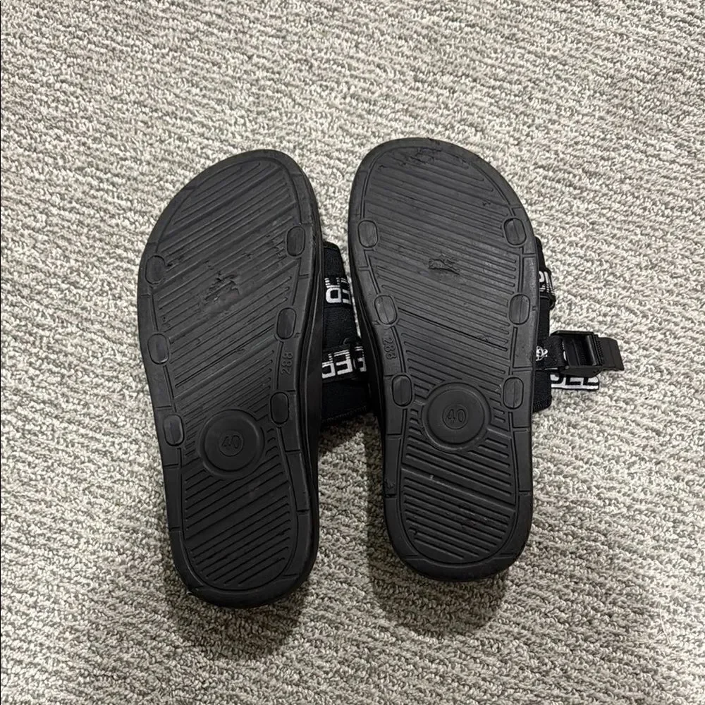 Sniper Black and White Slide Sandals